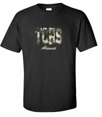 TCHS Alumni Applique Unisex Short Sleeve Tee ADULT - Choice of Design Fabric (TCDT)