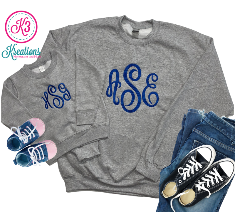 Mommy &amp; Me Matching Monogram Sweatshirts
