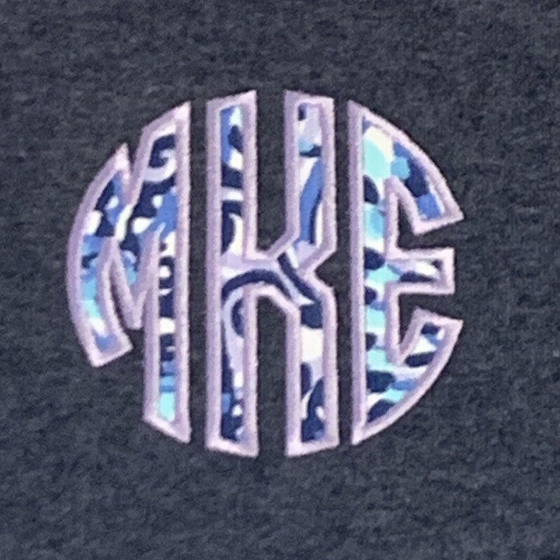 Adult Left Chest Lilly Applique Monogrammed Quarter Zip Sweatshirt