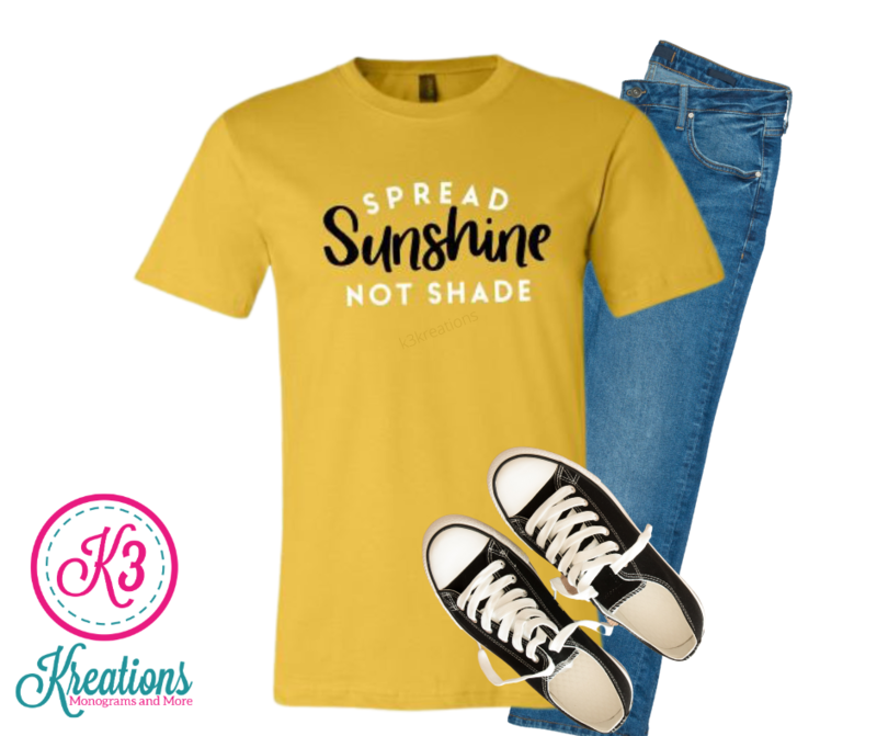Adult Spread Sunshine Not Shade Bella + Canvas Short Sleeve Tee