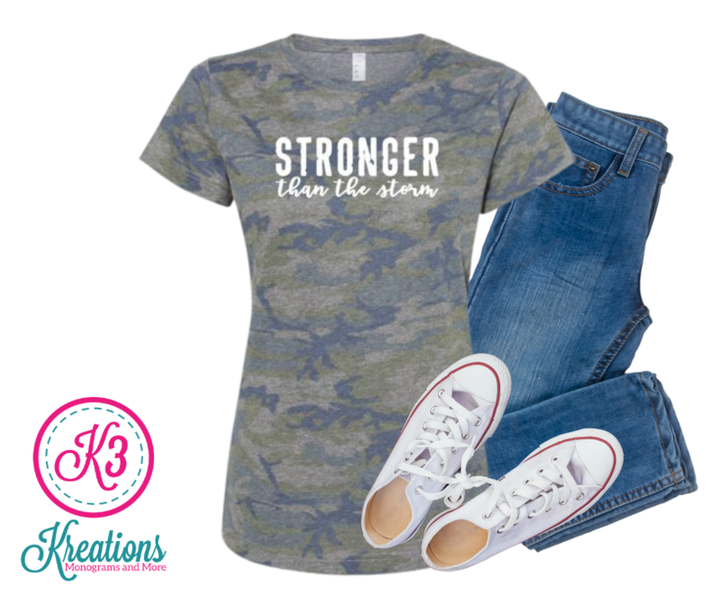 Adult Stronger Than the Storm Camouflage Jersey Short Sleeve Tee