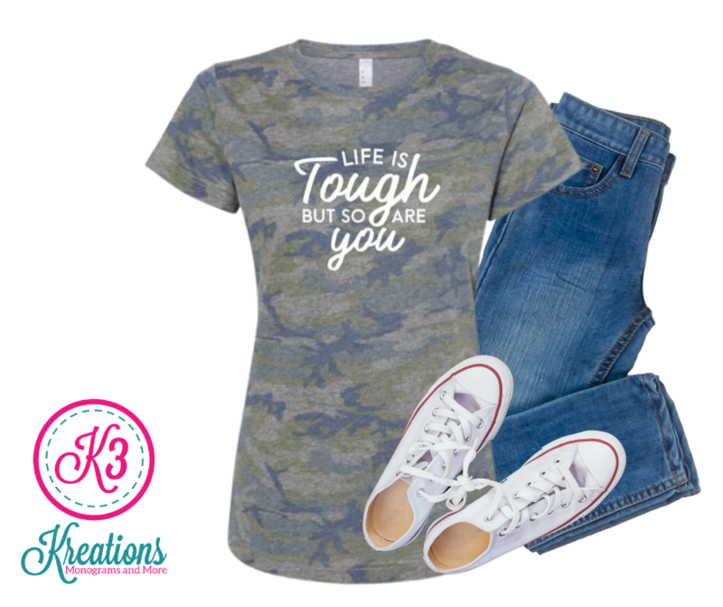 Adult Life is Tough but so are You Camouflage Jersey Short Sleeve Tee