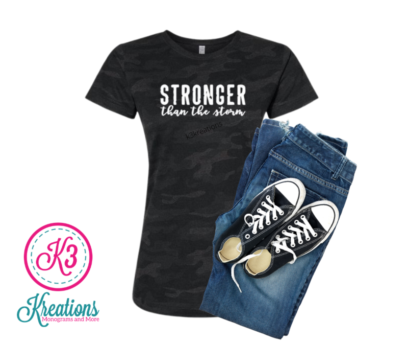 Adult Stronger Than the Storm Camouflage Jersey Short Sleeve Tee