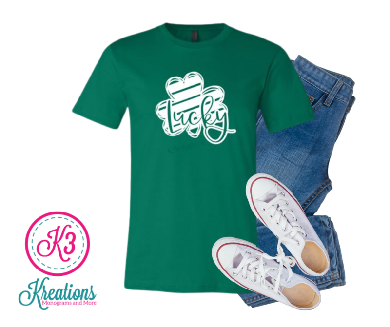 Adult St. Patrick's Day Lucky Shamrock Short Sleeve T-Shirt