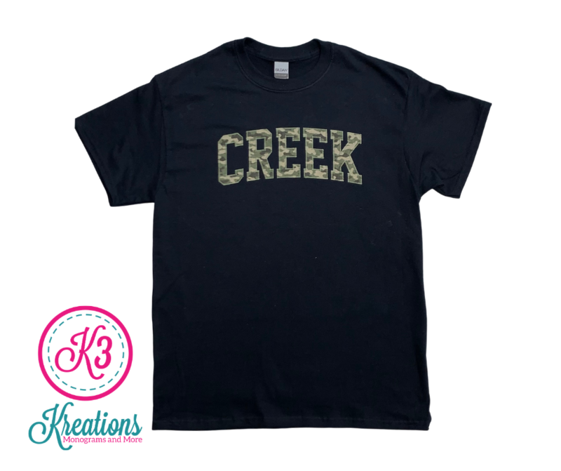 CREEK Unisex Short Sleeve Tee YOUTH and ADULT - Choice of Design Fabric (TCDT)