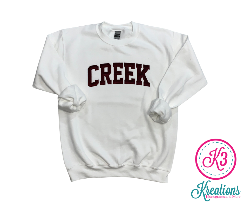 CREEK Unisex Crewneck - YOUTH and ADULT - Choice of Design Fabric (TCDT)