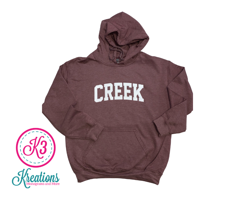 CREEK Unisex Hoodie - YOUTH and ADULT - Choice of Design Fabric (TCDT)