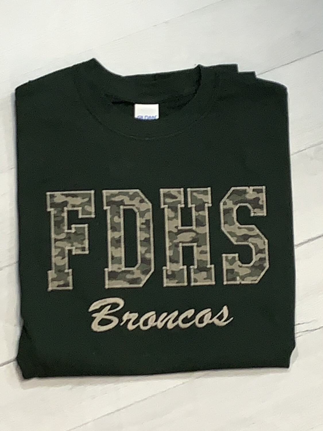 FDHS Broncos Applique Unisex Short Sleeve with Choice of Fabric