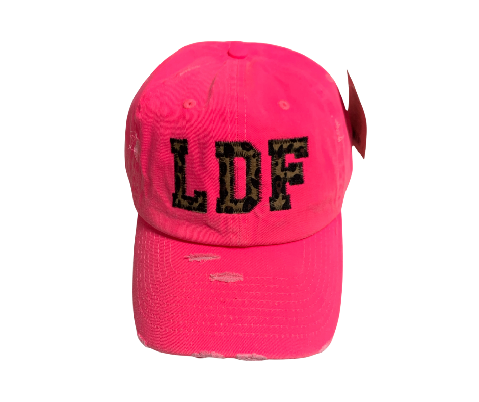 LDF Neon Pink Leopard Applique Hat (LDF)