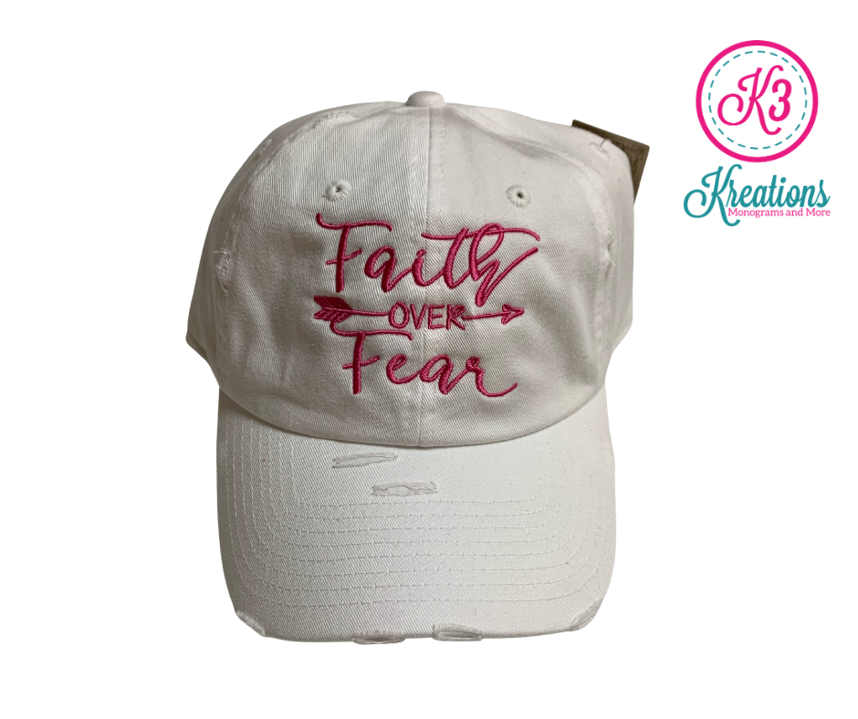 Faith Over Fear Distressed Cap