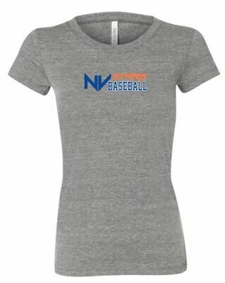 Ladies NV Stars Baseball Front Chest Design Triblend Short Sleeve Tee (NVA)