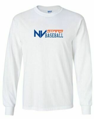 Adult NV Stars Baseball Front Chest Design Long Sleeve Tee (NVA)
