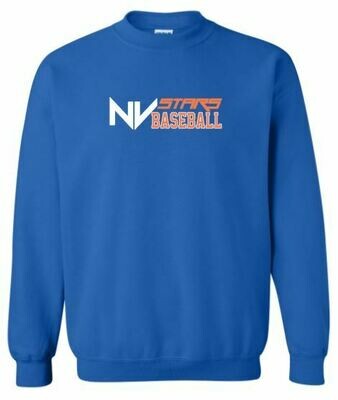 Adult NV Stars Baseball Front Chest Design Crewneck Sweatshirt (NVA)