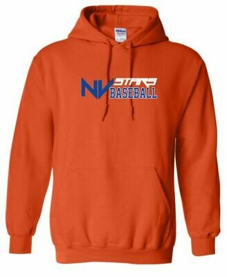 Adult NV Stars Baseball Front Chest Design Hooded Sweatshirt (NVA)