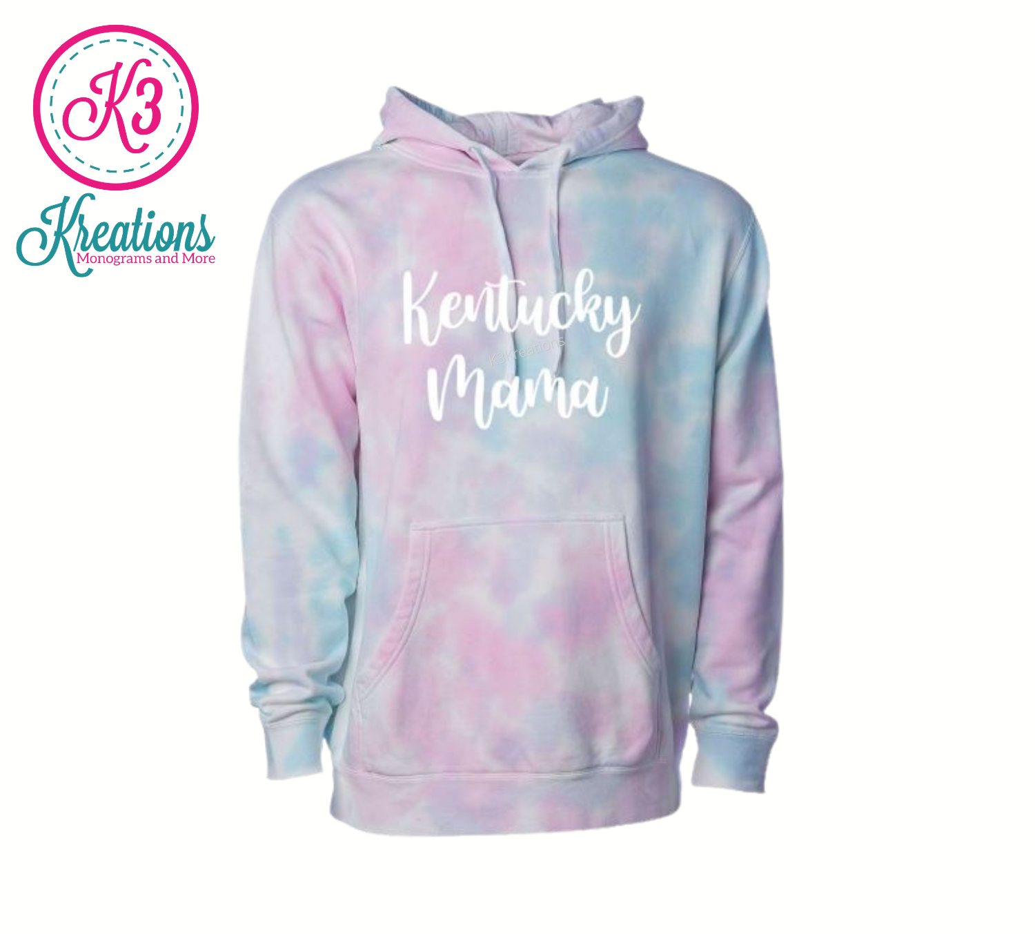 Kentucky Mama Tie-Dye Cotton Candy Hooded Sweatshirt