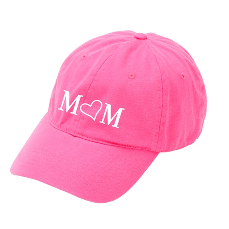 Mom Hot Pink Heart Cap