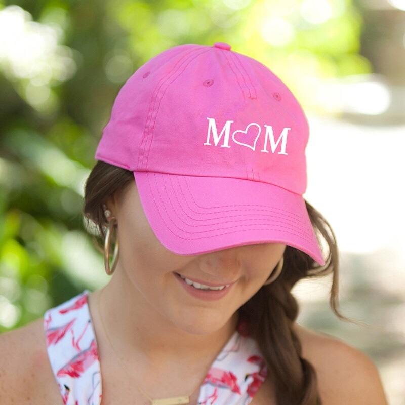 Mom Hot Pink Heart Cap