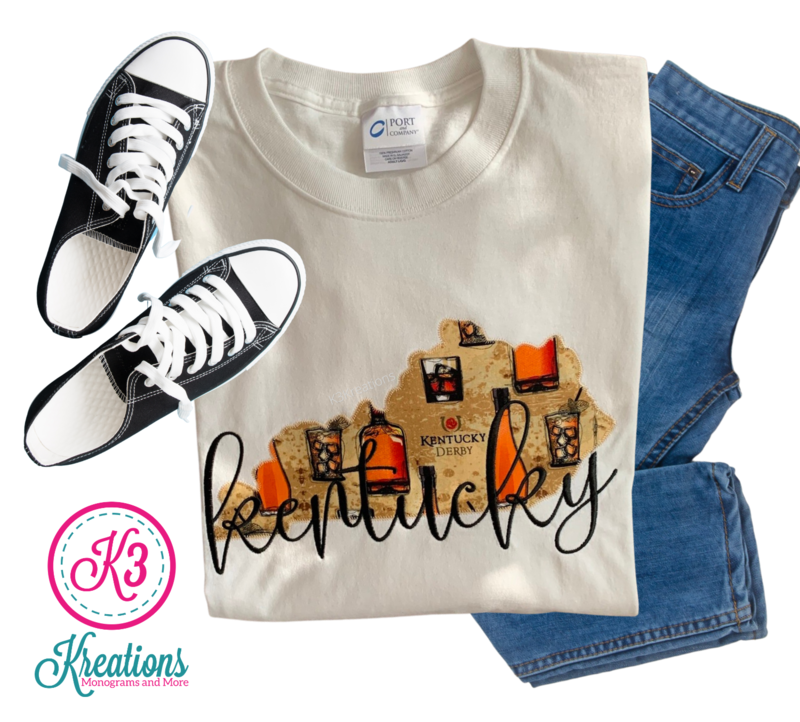 Adult Kentucky State Bourbon-Inspired White Short Sleeve Tee