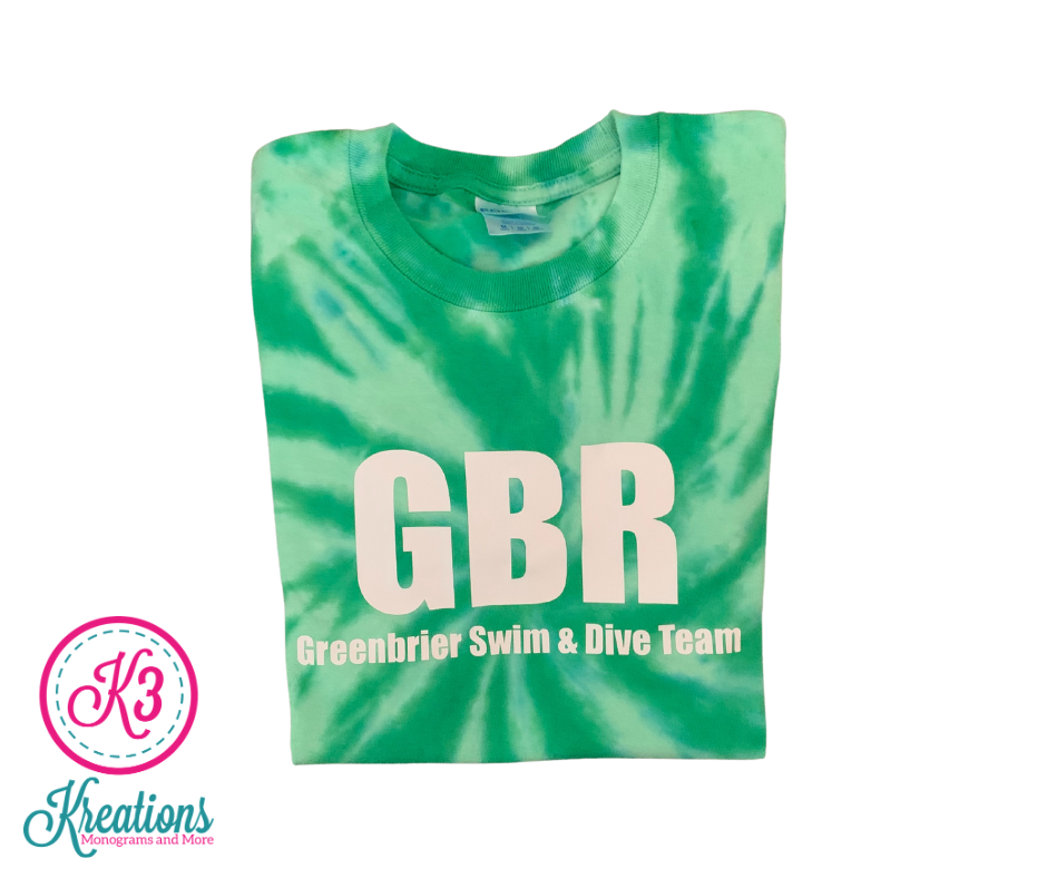 Tie-Dye Short Sleeve T-shirt with Choice of Greenbrier Logo