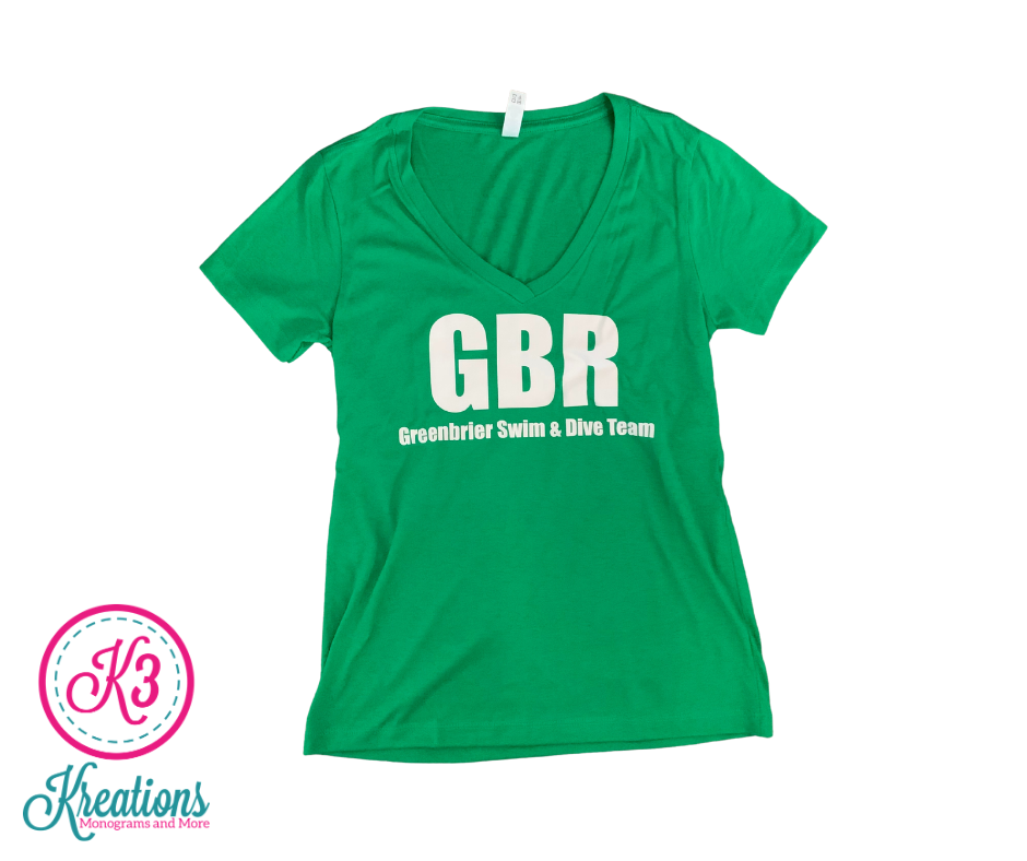 Ladies V-Neck with choice of Greenbrier Logo
