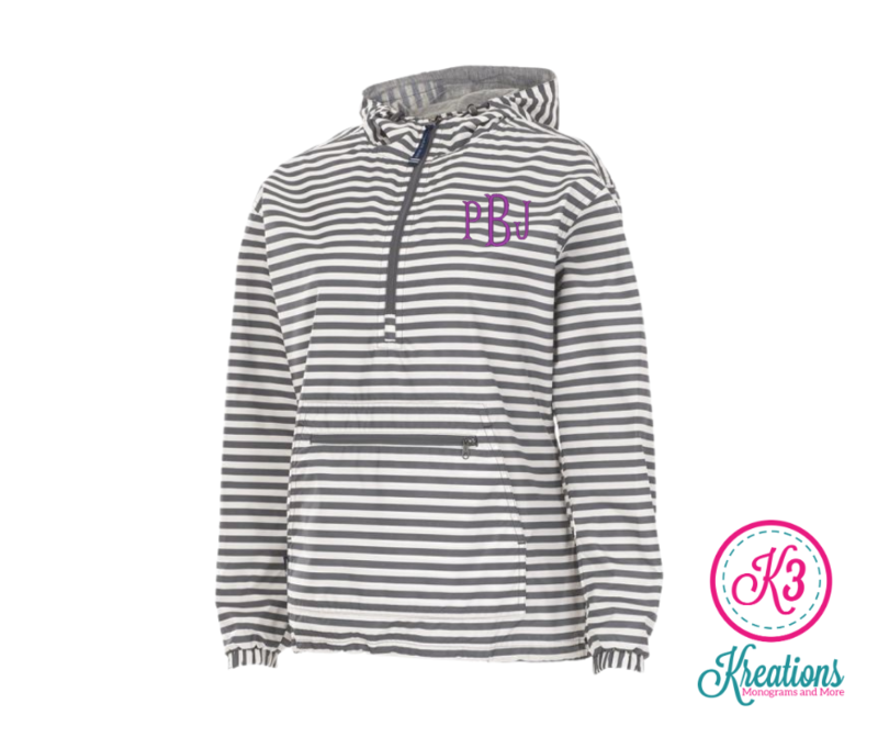 Ladies Chatham Grey/White Stripe Anorak