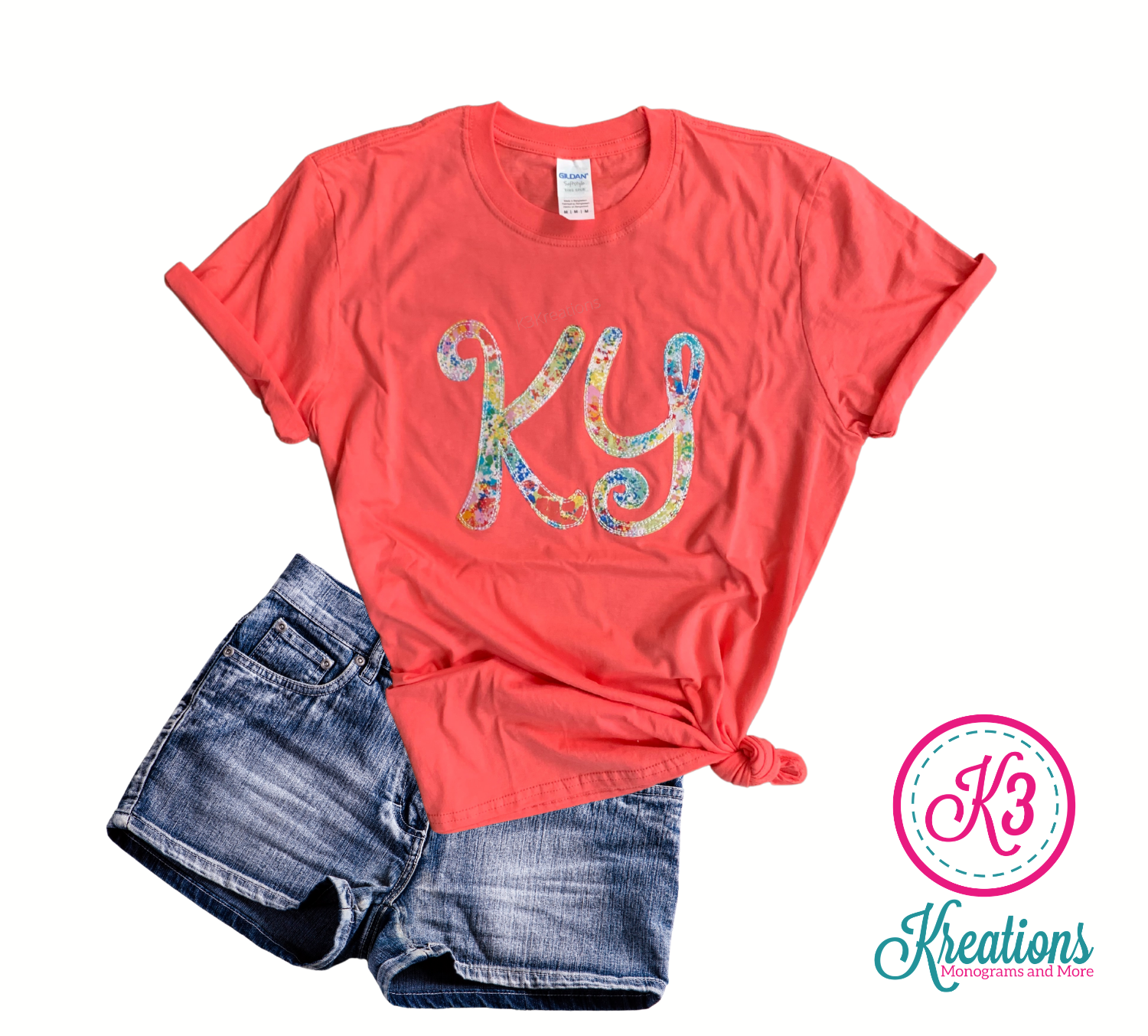 Adult KY Curly Embroidered Softstyle Short Sleeve Tee