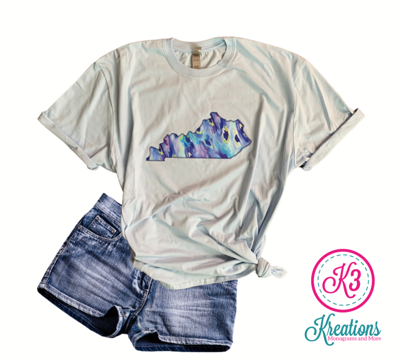 Adult Kentucky State Embroidered Softstyle Short Sleeve Tee