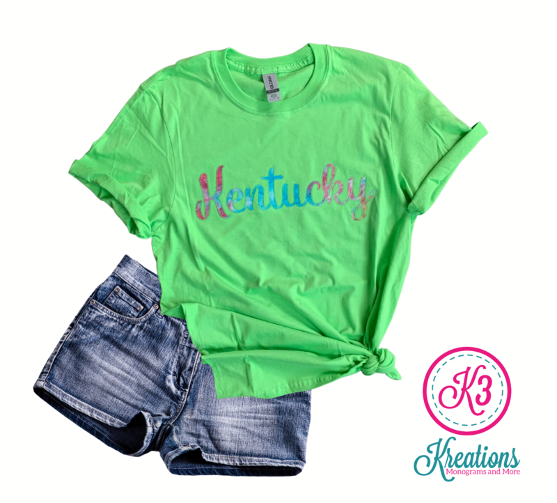 Adult Kentucky Script Embroidered Softstyle Short Sleeve Tee