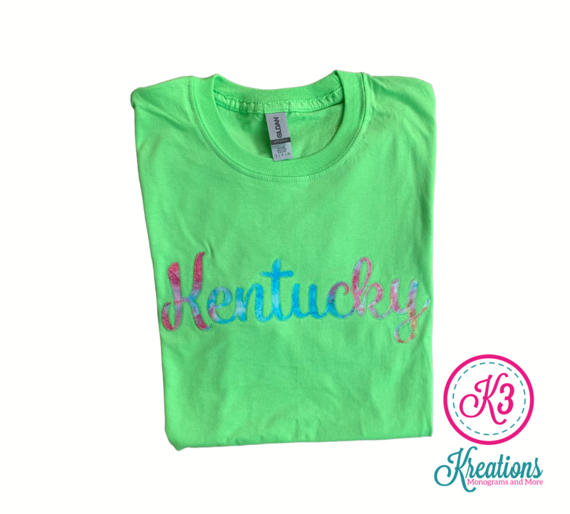 Adult Kentucky Script Embroidered Softstyle Short Sleeve Tee