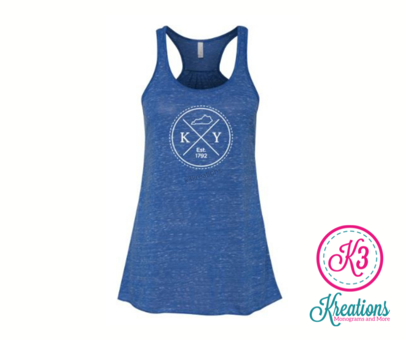 Ladies KY State Flowy Racerback Tank