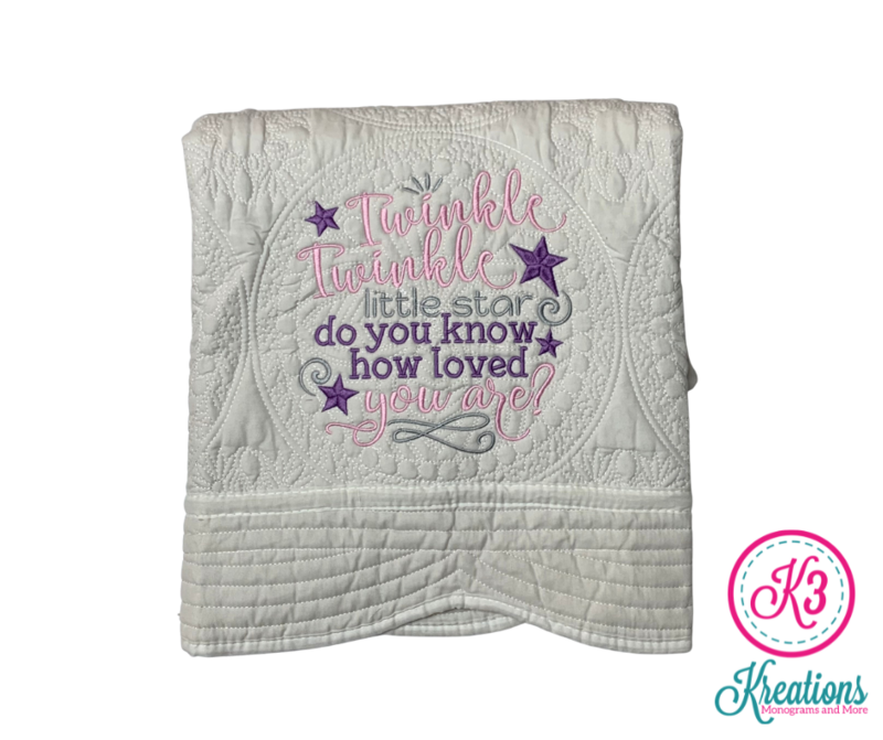 Twinkle Twinkle Antique White Baby Quilt