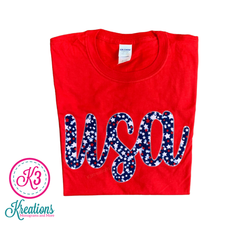 Adult USA Stars Short Sleeve Softstyle Red Tee