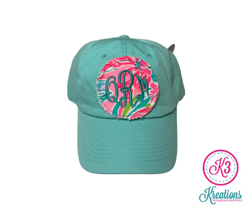 Monogrammed Lilly Raggy Patch Cap