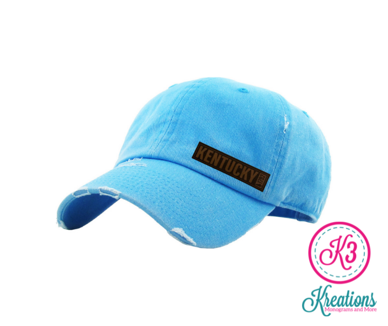 Kentucky Leather Patch Distressed Cap
