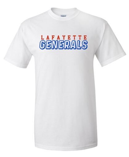 Adult Lafayette Generals Stacked Design Short OR Long Sleeve Tee