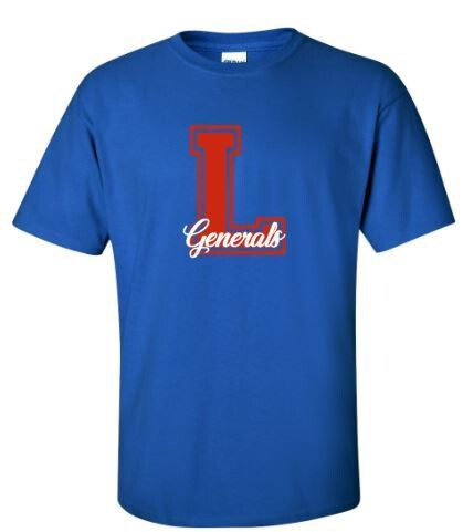 Adult L Script Generals Short OR Long Sleeve Tee 