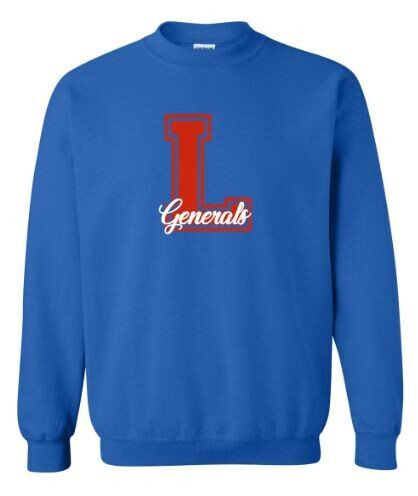Adult L Script Generals Crewneck Sweatshirt 