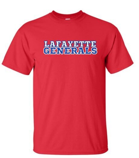 Unisex Adult Lafayette Generals Athletic Short OR Long Sleeve Tee (LDT)