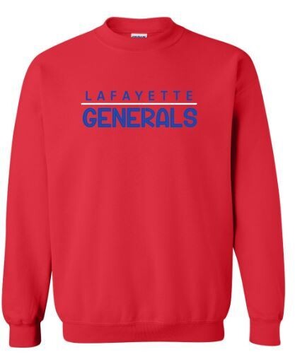 Adult Lafayette Generals Split Line Crewneck Sweatshirt