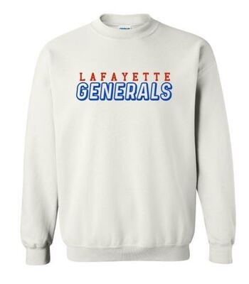 Adult Lafayette Generals Stacked Design Crewneck Sweatshirt