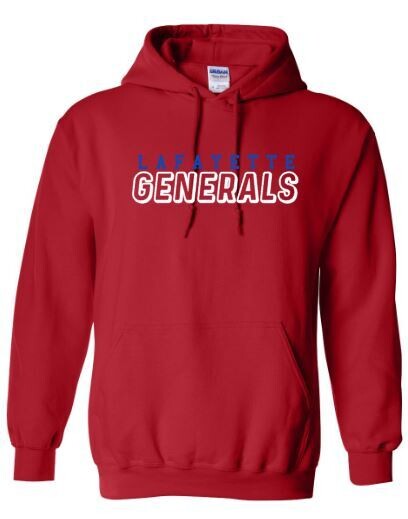 Adult Lafayette Generals Stacked Design Hooded Sweatshirt