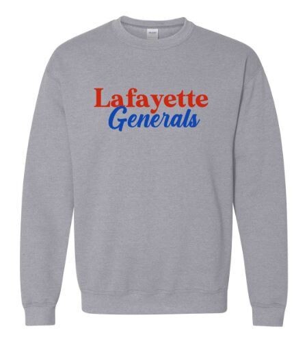 Adult Lafayette Generals Mixed Font Crewneck Sweatshirt