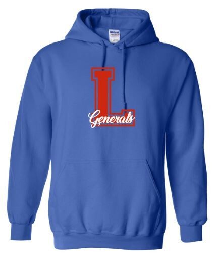 Adult L Script Generals Hooded Sweatshirt 