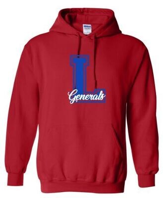 Adult L Script Generals Hooded Sweatshirt