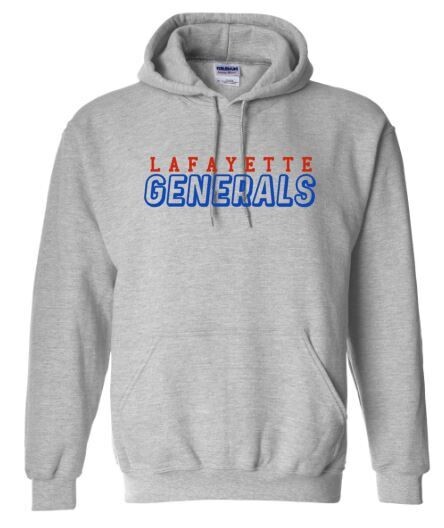 Adult Lafayette Generals Stacked Design Hooded Sweatshirt