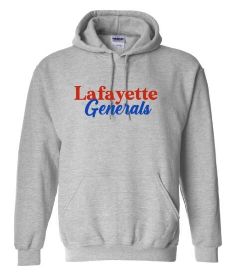 Adult Lafayette Generals Mixed Font Hooded Sweatshirt