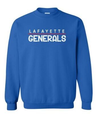 Adult Lafayette Generals Split Line Crewneck Sweatshirt