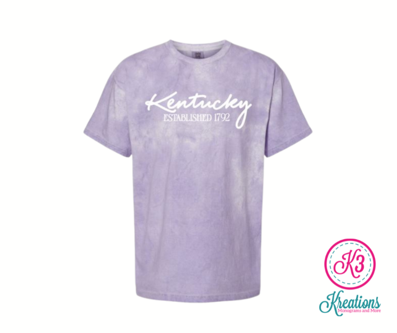 Comfort Colors Color Blast Kentucky Established 1792 Short Sleeve Tee