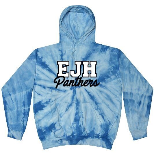 Youth OR Adult EJH Panthers Tie Dye Hooded Sweatshirt 