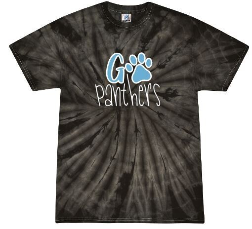 Youth OR Adult Go Panthers Tie-Dye Short Sleeve Tee